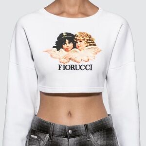Fiorucci White Angel Graphic Crop Top